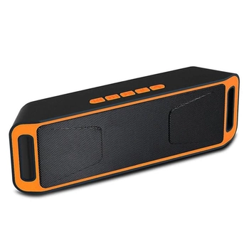 Акустическая система UKC портативная колонка Megabass A2DP Stereo Bluetooth USB FM 20см Оранжево-черная (SC-208-2)