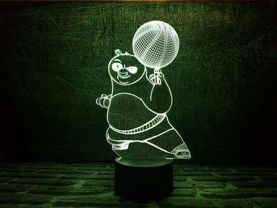 Змінна пластина для 3D світильників "Панда ПО" 3DTOYSLAMP