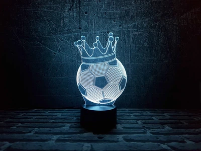 Змінна пластина для 3D світильників "Футбольний м'яч з короною" 3DTOYSLAMP