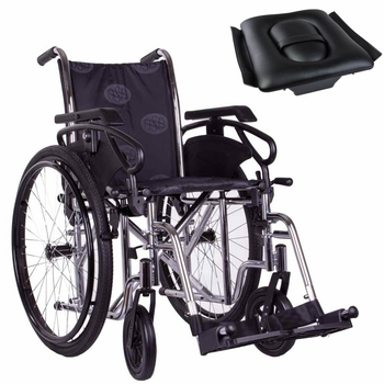 Стандартна інвалідна коляска, OSD Millenium 3 Grey з санітарним оснащенням
