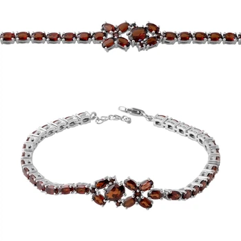 Серебряный браслет с натуральным гранатом 10.28ct, вес изделия 10,45 гр (2064466)