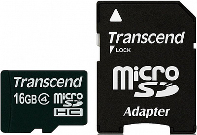 Карта памяти Transcend microSDHC class 4 SD adapter 16Gb