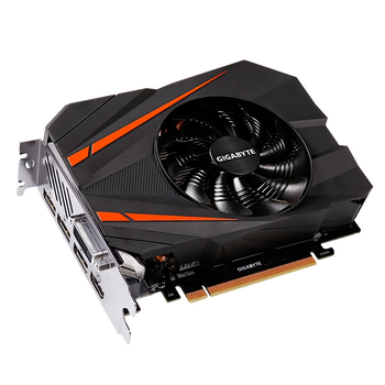 Видеокарта GeForce GTX1080 Gigabyte Mini ITX 8Gb DDR5X 256bit DVI/HDMI/3xDP 1771/10010 MHz 8pin GVN1080IX8GD