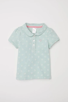 Поло H&M 68см светло зеленый цветы 75765697
