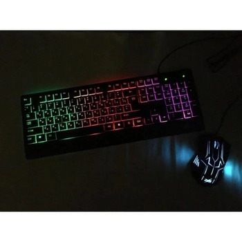 Проводная клавиатура и мышь с LED подсветкой PETRA MK 6965 Black