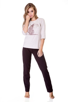 Пижама: футболка и брюки Fleri 40(XS) Мокко (49736)