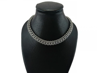 Серебряная цепь 925 пробы Питон (Венеция) 50см /8мм чернёный
