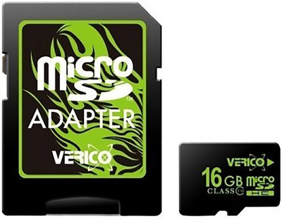 Карта памяти Verico microSDHC Class 10 SD adapter 16 Gb