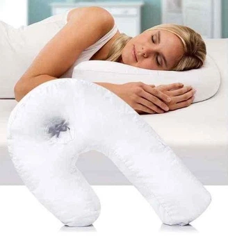 Подушка ортопедическая с отверстием для уха Side Sleeper White