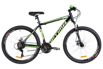 Велосипед 26" Optimabikes MOTION AM 14G DD алюминиевый 2019 (черно-салатно-синий) OptimaBikes OPS-OP-26-142