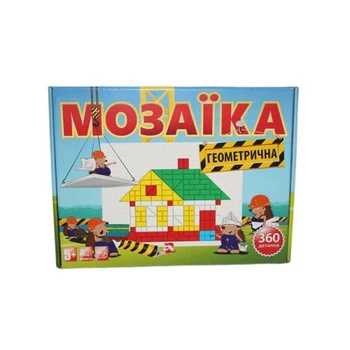 Детская развивающая мозаика Mtoys 360 элементов с игровым полем для творчества и мелкой моторики разноцветная геометрическая конструктор-головоломка
