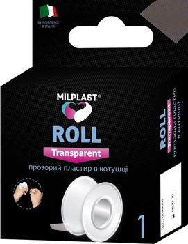 Пластир Milplast Roll Transparent прозорий в котушці 5 м x 2.5 см (8017990165741)