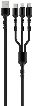 Кабель Colorway 3в1 (Lightning+MicroUSB+Type-C) 4.0A 1.2 м Grey (CW-CBU3003-GR)
