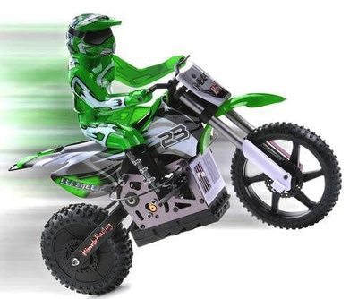 Машинка на радиоуправлении гоночный вездеход модель Мотоцикл 1:4 Himoto Burstout MX400 Brushed (зеленый) 29701