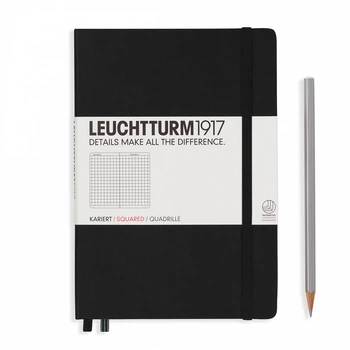 Блокнот Leuchtturm1917 средний А5 Черный в клетку 14,5х21 см (315928) (4004117258381)