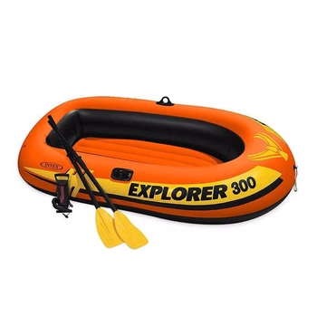 Трехместная надувная лодка Intex 58332 (211x117x41 см) Explorer 300 Set + Пластиковые весла и ручной насос