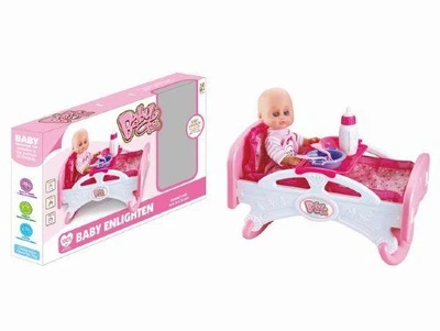 Пупс с кроваткой и набором аксессуаров "Baby Bed"