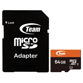 Карта памяти MicroSDXC 64GB UHS-I Team + SD-adapter (TUSDX64GUHS03)