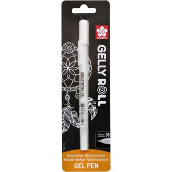 Ручка гелевая Sakura Medium Gelly Roll 08 (0.4мм) Белая в блистере