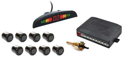 Комплект паркувальної системи для авто UKC на 8 датчиків + LCD монітор Чорний 4904