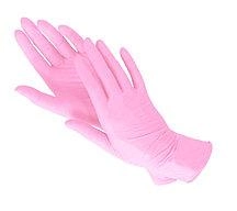 Перчатки одноразовые нитриловые не опудренные «Престиж Медикал» розовые перламутровые XS (100 шт., 50 пар, плотность 4 г)