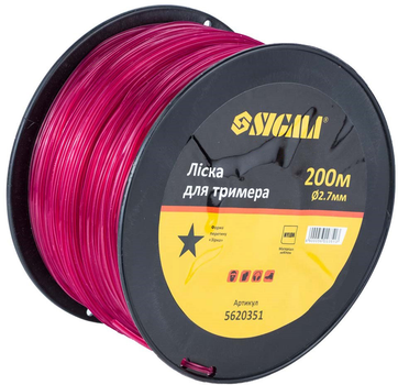 Леска для триммера Sigma звезда Ø2.7 мм 200 м катушка (5620351)