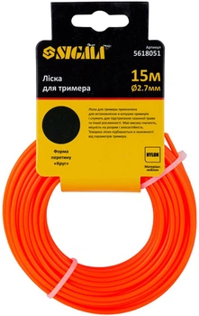 Волосінь для тримера Sigma коло Ø2.7 мм 15 м (5618051)