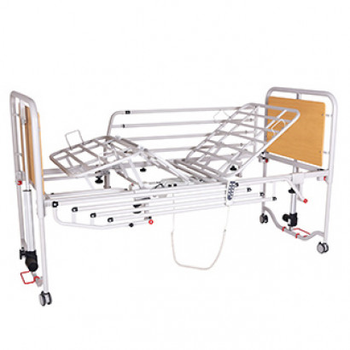 Кровать медицинская OSD функциональная металлическая с электромотором на колесах с усиленными перилами и гусаком (OSD-9576)