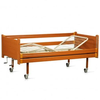 Ліжко медична OSD дерев'яна функціональна механічна на колесах 4 секції (OSD-94)