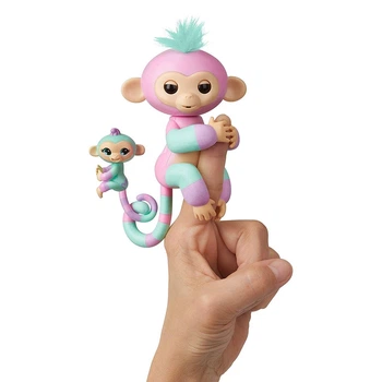Интерактивная гламурная обезьянка WowWee Fingerlings Эшли с мини-обезьянкой