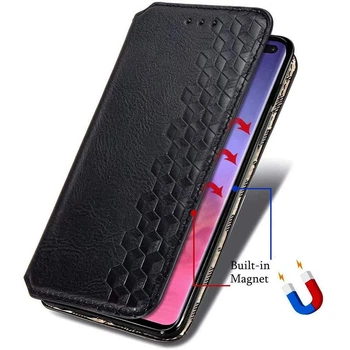 Кожаный чехол-книжка GETMAN Cubic (PU) для Samsung Galaxy A51 Черный