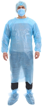Набор комбинированный защитный халат Anmerino спанбонд/ламинация с запахом на завязках XXL 10 шт (4823053742320)