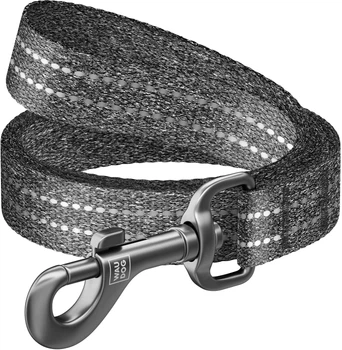 Поводок для собак из восстановленного хлопка Collar WAUDOG Re-cotton светоотражающий, L-XL, Ш 25 мм, Дл 200 см (032011)