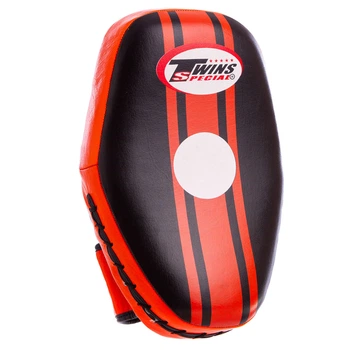 Макивара изогнутая тай-пэд кожаная Twins Special Heroe 8344 размер 31x21x7см Black-Orange