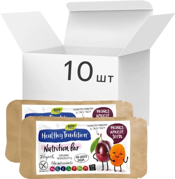 Упаковка батончиков Healthy Tradition Nutrition bar Чернослив, курага 34 г x 10 шт (4820192430241)