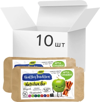 Упаковка батончиков Healthy Tradition Nutrition bar Яблоко и корица 34 г x 10 шт (4820192430258)