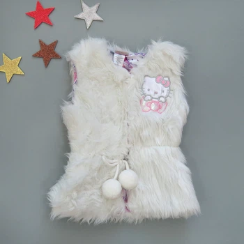 Меховая жилетка Hello Kitty Sanrio для девочки 98-104 см Белая 17270