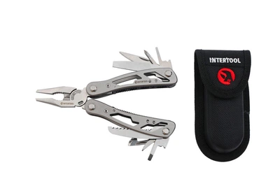 Мультитул Intertool 12-в-1 из нержавеющей стали для туризма и активного отдыха универсальный инструмент (DR-P_33IT)