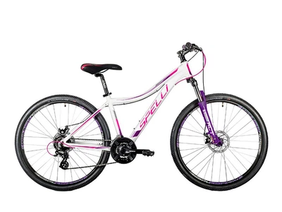 Велосипед Spelli SX-4500 27.5″ lady (рама 16", женский, белый/розовый/фиолетовый)