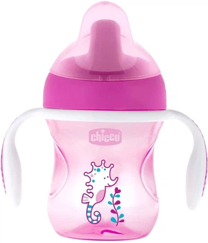 Поїльник-непроливайка Chicco Transition Cup 6м + Рожевий 200 мл (8058664070008)