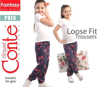 Подростковые штаны для девочки Conte Pois 140-76-66 Navy (4810226160190)