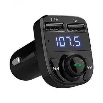 Автомобильный FM Модулятор трансмиттер для авто с Bluetooth MP3 AUX передатчик UKC X8 черный