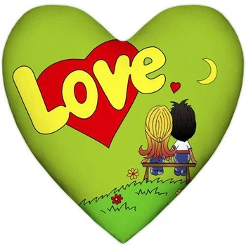 Подушка сердце Love, салатовая 37x37 см