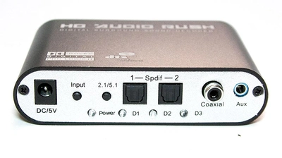 Цифро аналоговый ЦАП аудио преобразователь конвертер декодер звука с цифрового digital SPDIF оптического optical coaxial в аналоговый 5.1 ( AY42A 2.0 )