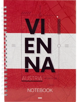 Блокнот Axent Vienna А5 на спирали в твердой обложке 96 листов в клетку (8032-07-A)