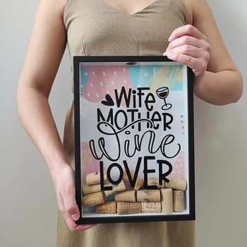 Копилка для винных пробок Wife mother wine lover 30,5х21,5х4 см