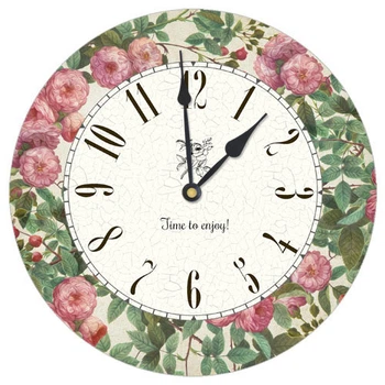 Часы настенные круглые Time to enjoy! Цветы 36 см