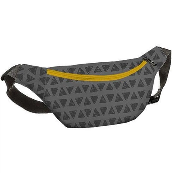 Сумка бананка через плече та на пояс Bumbag Сірі трикутники 27х16 см