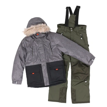 Зимний термокомплект SNO F18M303-Black_Grapeleaf серый с оливковым 152 - 164 см (F18M303-Black_Grapeleaf-14)