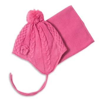 Зимовий комплект (шапка на підкладці і бафф) Peluche&Tartine F18ACC52EF-Begoniapink рожевий 52-56 см (F18ACC52EF-Begoniapink-6/8)